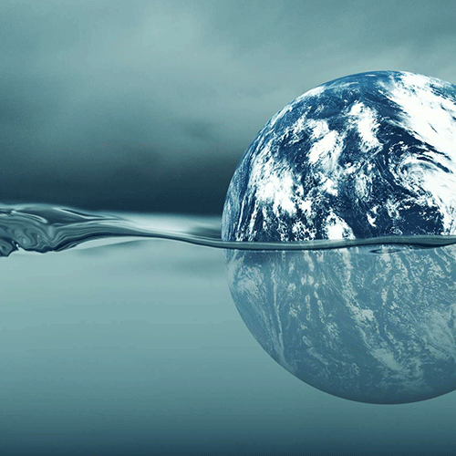 Illustration de la planète terre dans l'eau